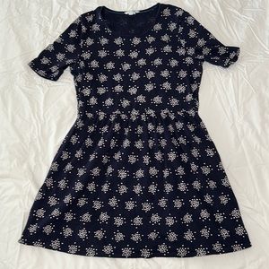 Boden Miranda Navy Blue Polka Dot Patterned Cotton Dress Size 14